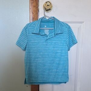all in motion Teal Stripe Polo Shirt